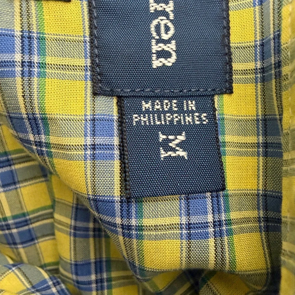 Polo Ralph Lauren Blake Mens M‎ Yellow Blue Plaid Long Sleeve Button Down Shirt